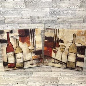 Wine Themed Canvas Wall Art - Set of 2